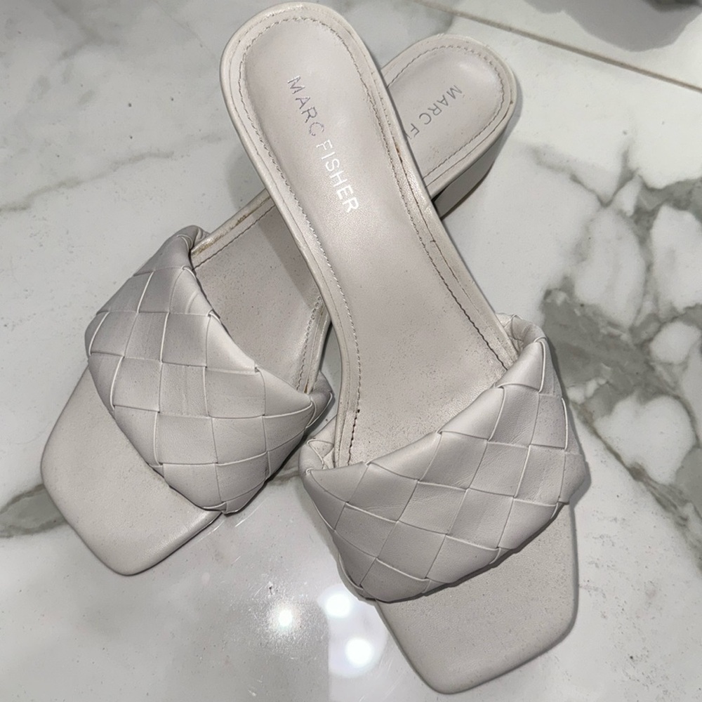 Mark Fisher sandals, very light gray